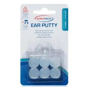 Surgi Ear Plg Ear Putty 3 Pair