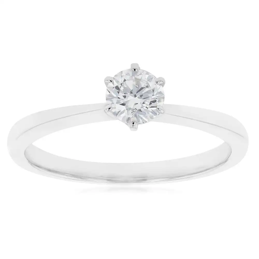 Luminesce Lab Grown 1/2 Carat Diamond Solitaire Ring set in 14ct White Gold