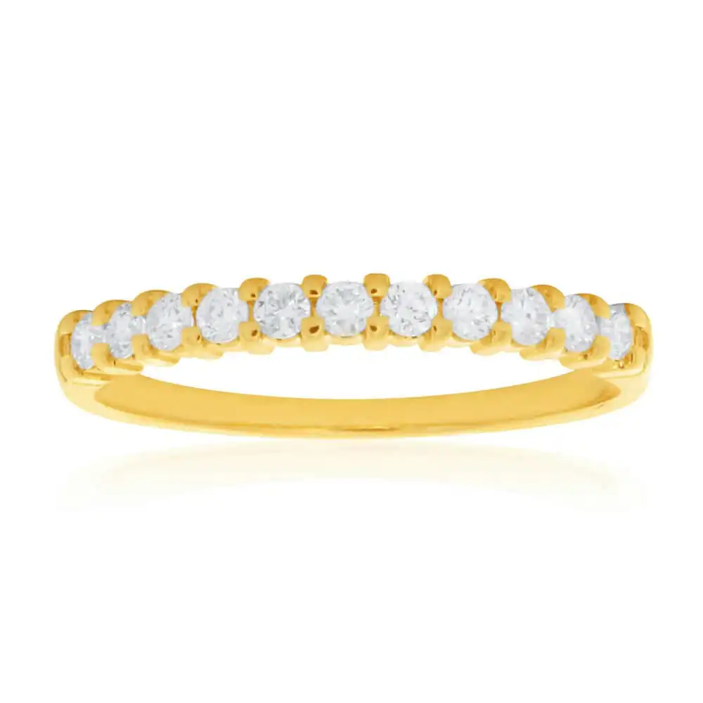 18ct Yellow Gold Ring With 1/4 Carat Diamonds