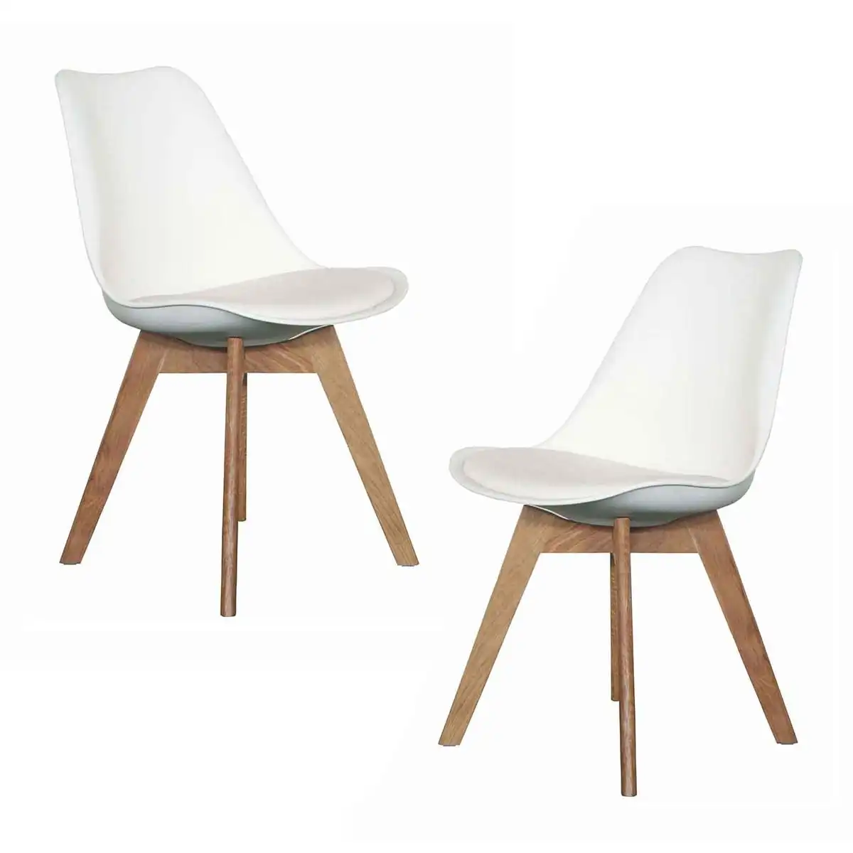 Jaden Dining Chair (Set of 2, Oak, White)