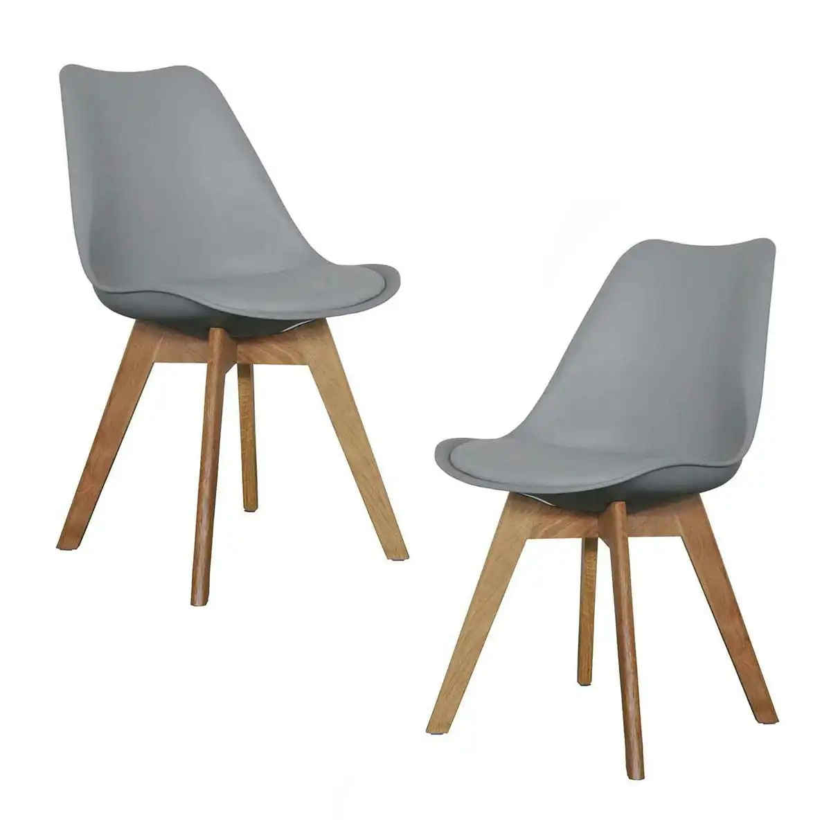 Jaden Dining Chair (Set of 2, Oak, Grey)