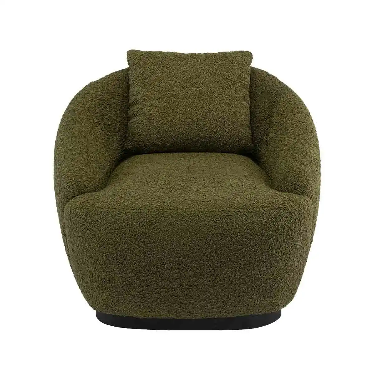 Avalon Fur Swivel Arm Chair (Olive)
