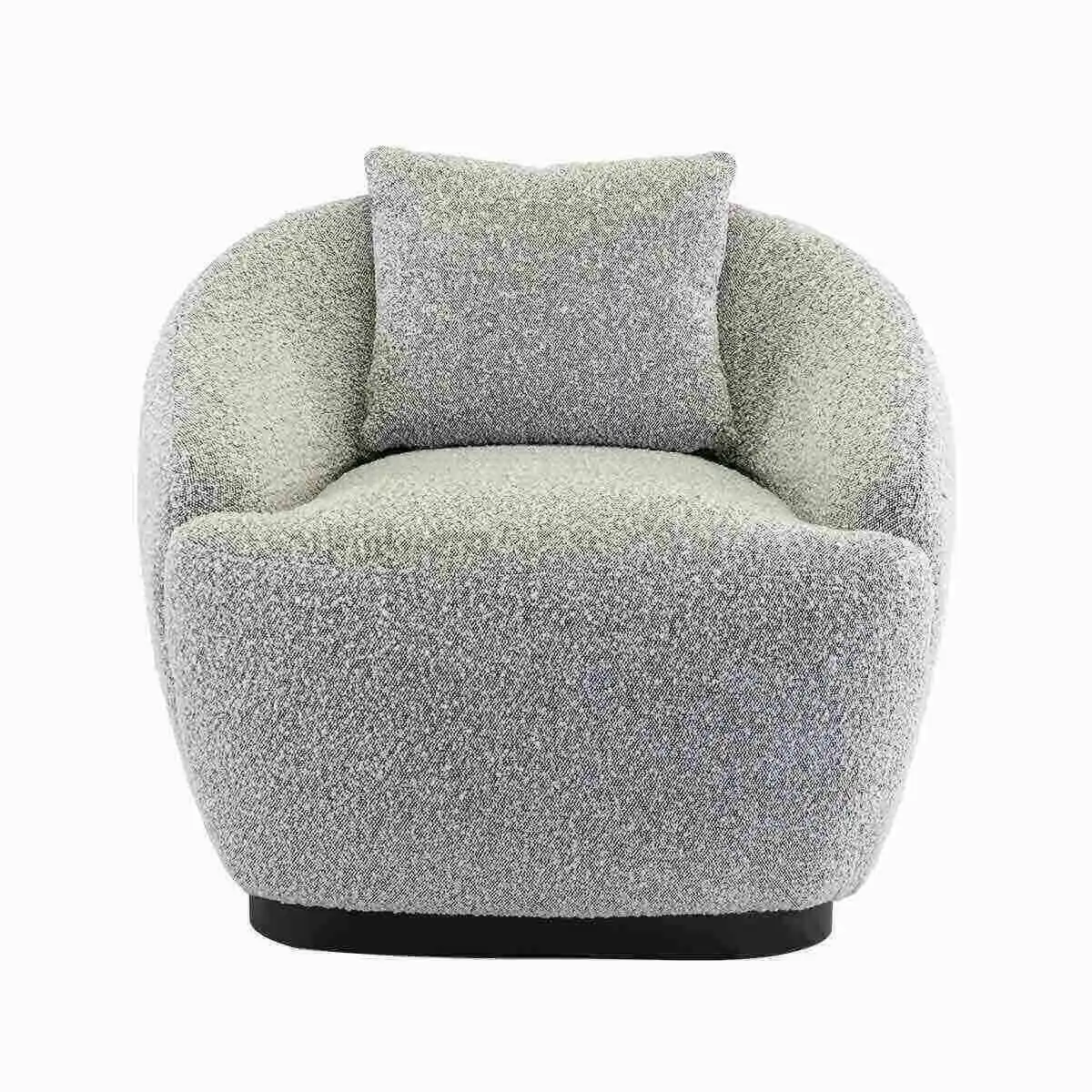 Avalon Boucle Swivel Arm Chair (Mixed Grey)