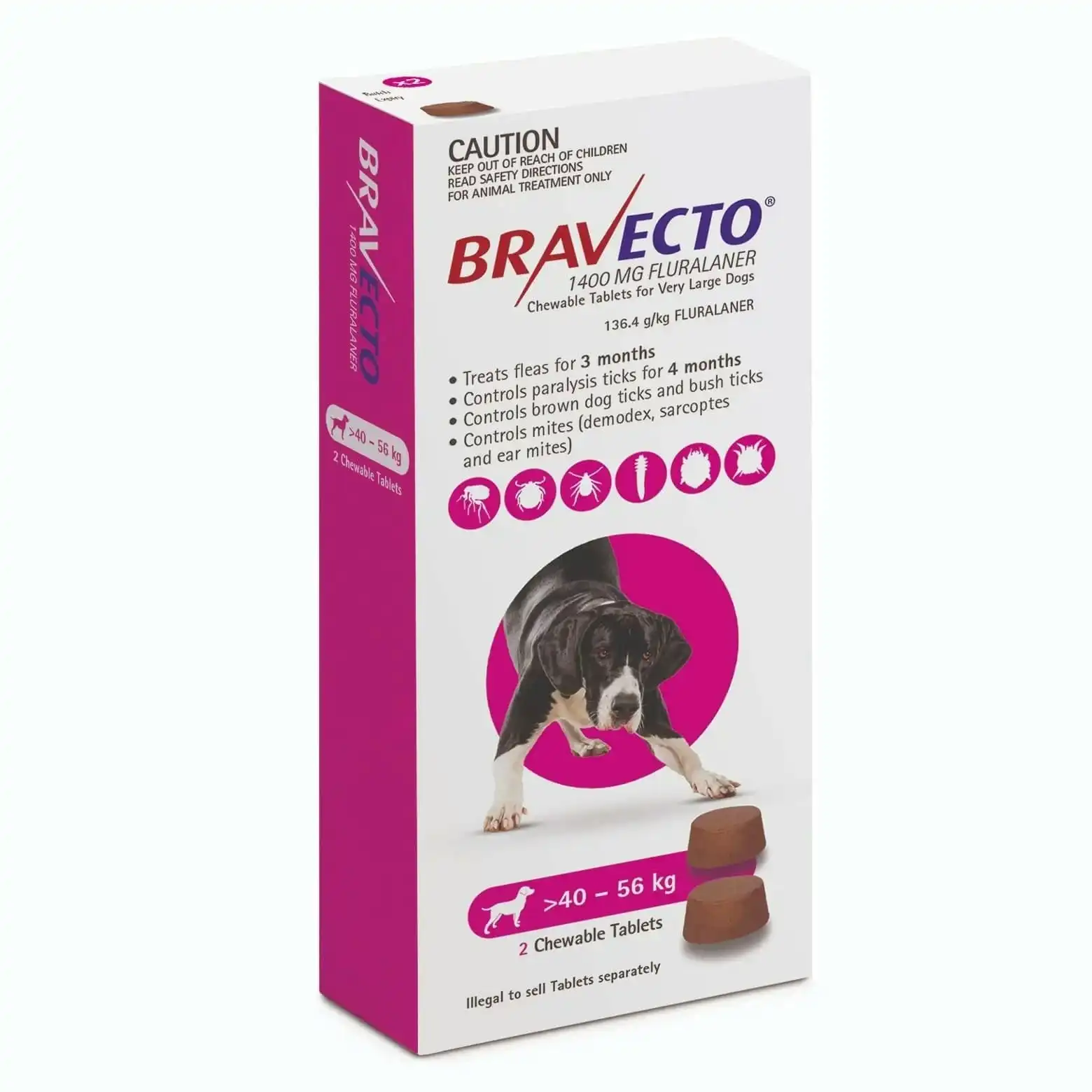 Bravecto Chews for Extra Large Dogs (Pink)
