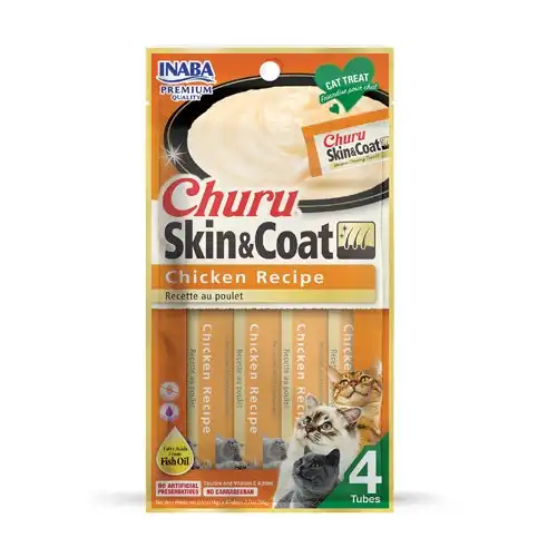 INABA Churu Skin and Coat Cat Treats - Chicken Recipe