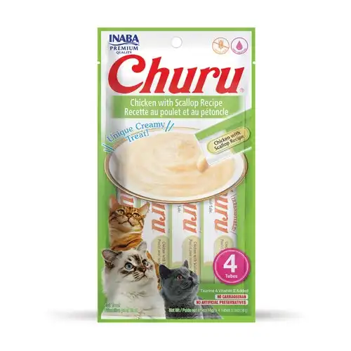 INABA Churu Purée Cat Treats - Chicken with Scallop Purée
