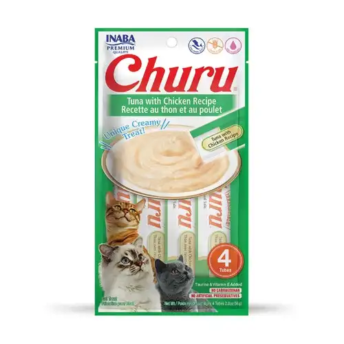 INABA Churu Purée Cat Treats - Tuna with Chicken Purée