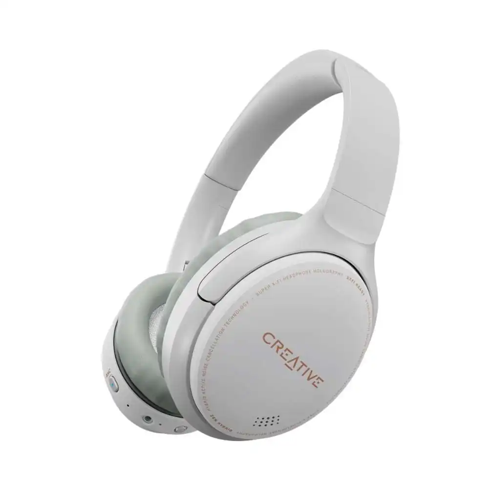 Creative Zen Hybrid Wireless Noise Cancelling Over-Ear Headphones - White