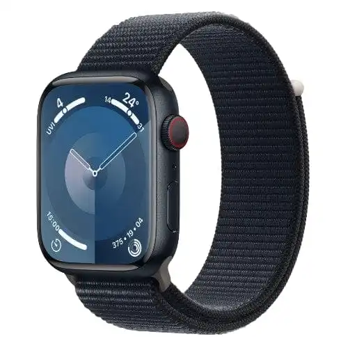Apple Watch Series 9, MR9C3 GPS 45mm Midnight Aluminium Case with Sport Loop