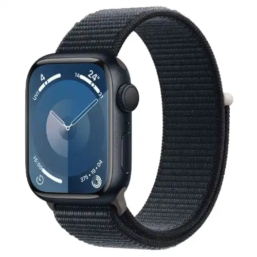 Apple Watch Series 9, GPS + Cellular 41mm Midnight Aluminium Case with Sport Loop (Open Box Special)