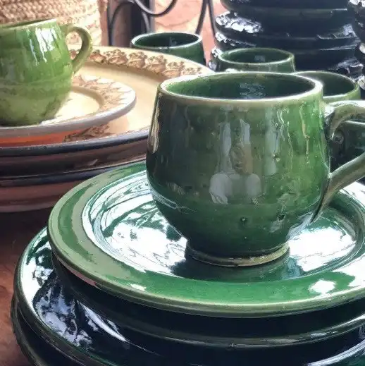 Zohi Interiors Ourika Coffee Mug in Green Glaze