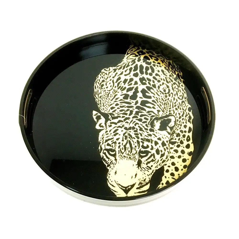 Charlie & Co. Luxe Leopard Round Tray