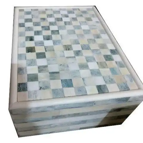 Emporium Bone Inlay Box in Checker Pattern