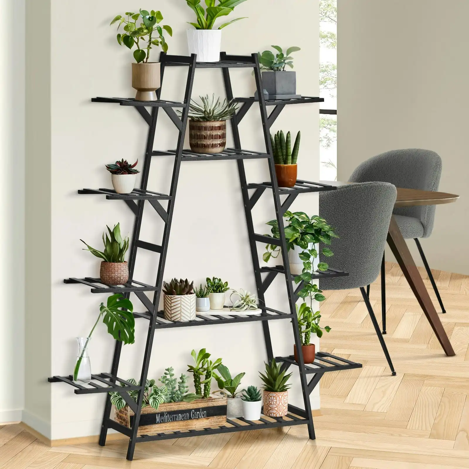 Livsip Plant Shelf Rack Display Stand Indoor Outdoor 12 Flower Pots Holder
