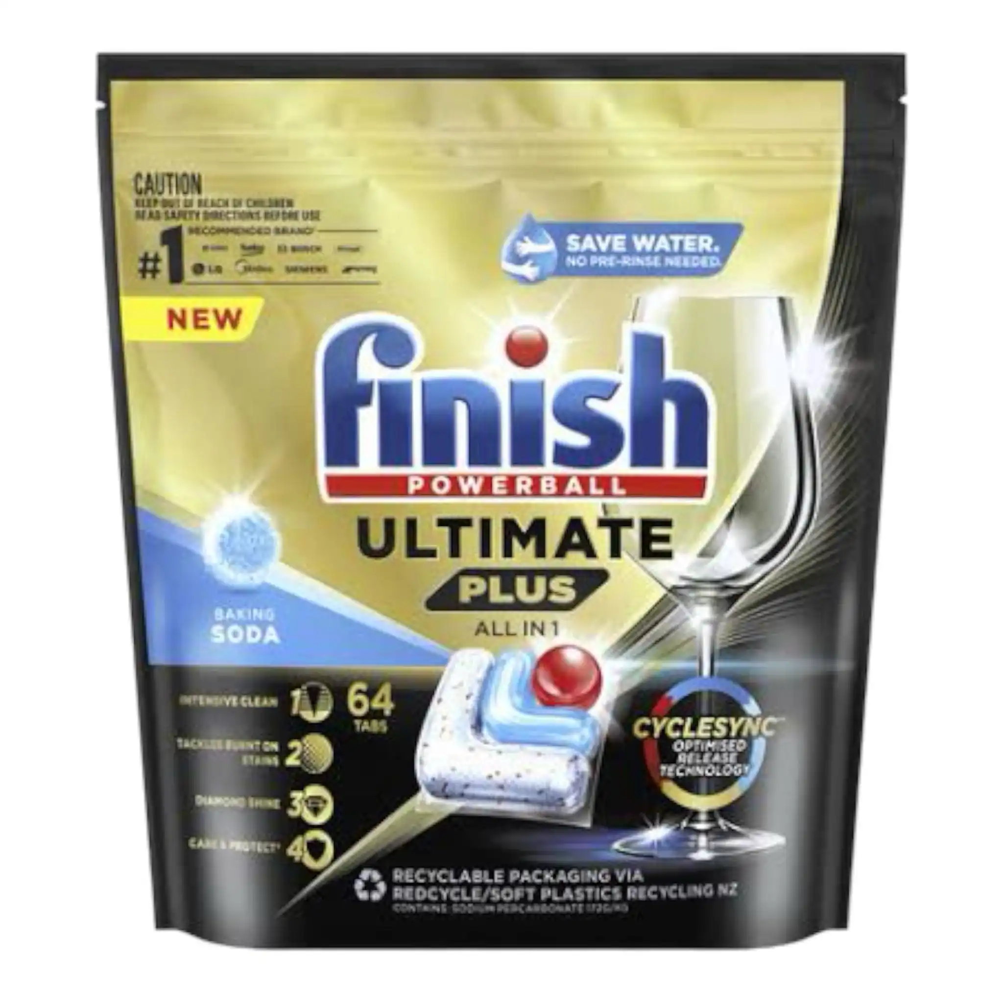 Finish Ultimate Plus All In 1 Baking Soda 64 pack