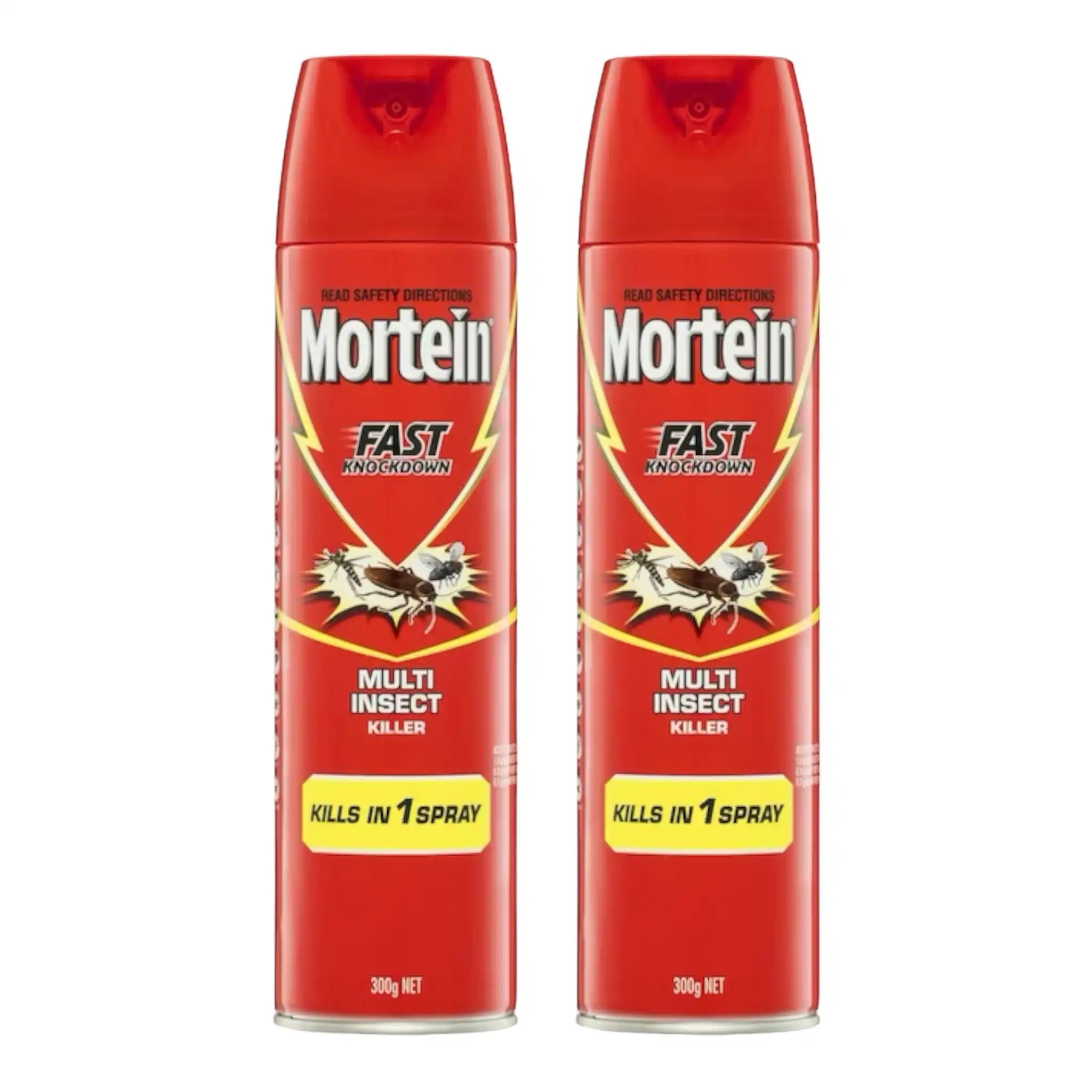 2 Pack Mortein Fast Knockdown Multi-insect Spray 300g