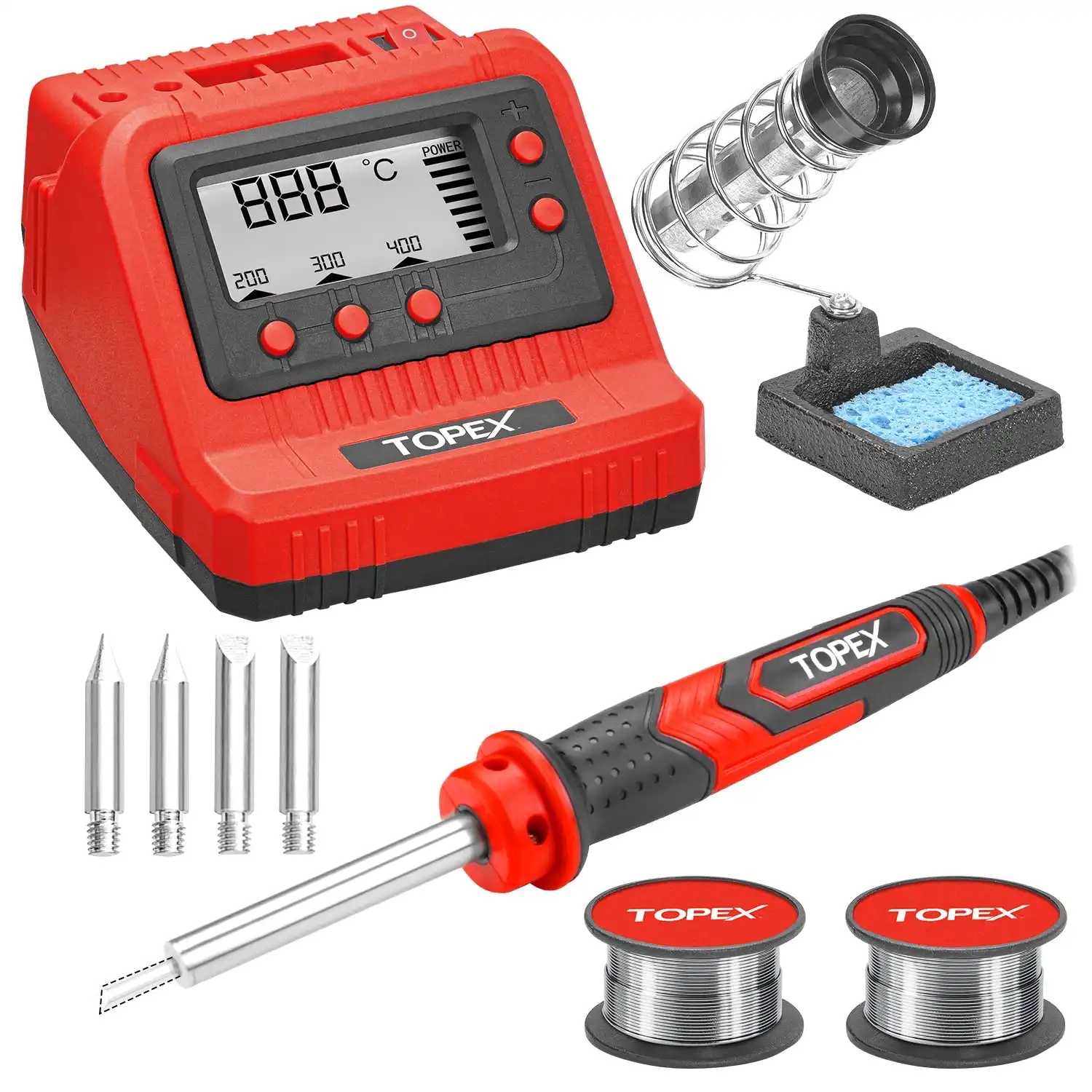 Topex 60W digital soldering Iron Station Solder Fast Heat Variable Temperature LED Display