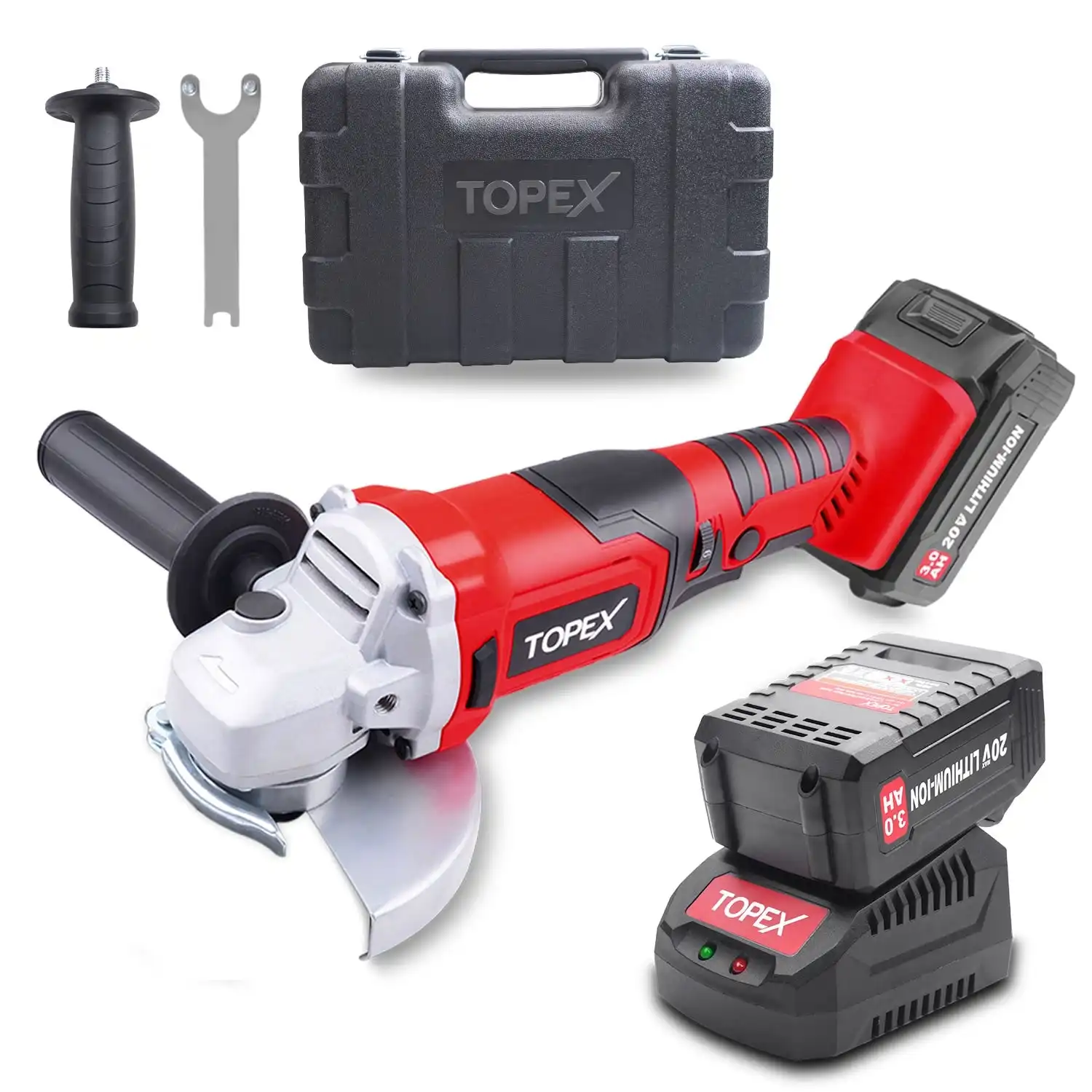 Topex 20V Cordless Angle Grinder 125mm Li-ion Grinding Cutting Power Tool