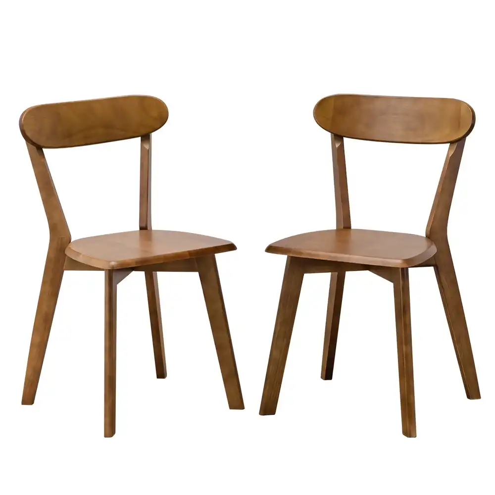 Furb 2x Dining Chairs Minimalist Wooden Chair Accent Chair Kitchen Walnut
