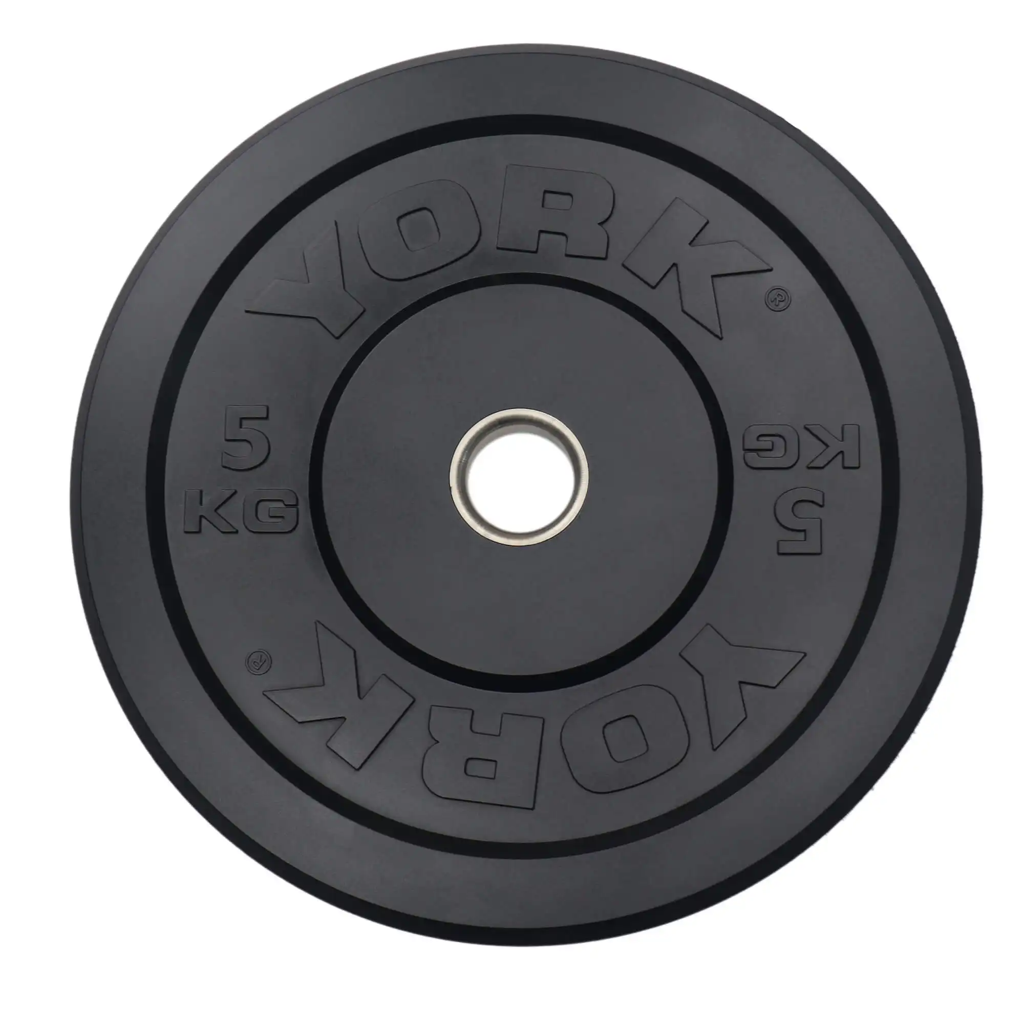 York Fitness 5KG Black Rubber Training Bumper Plate