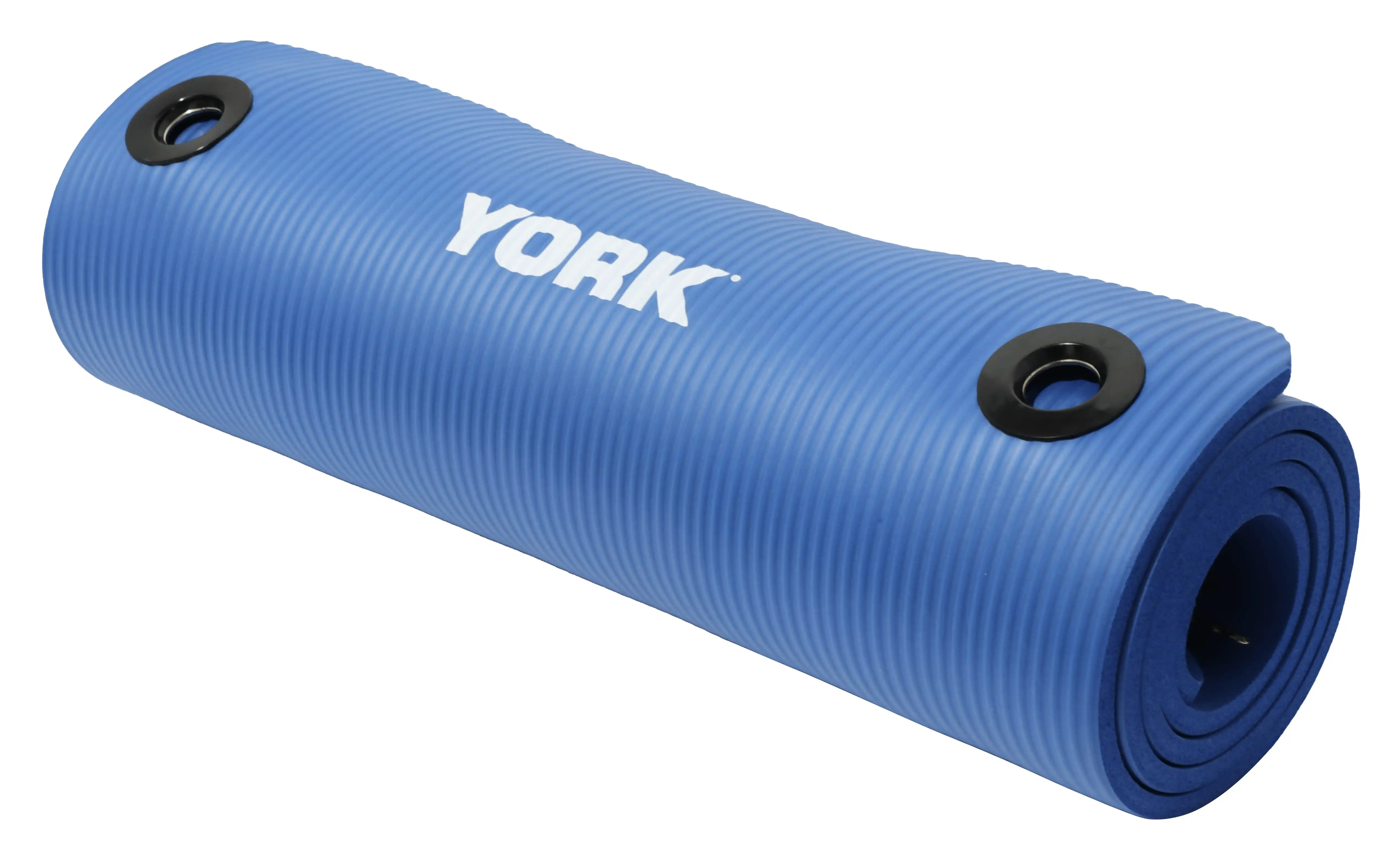 York Fitness NBR Yoga Mat w/ two grommets (Blue)