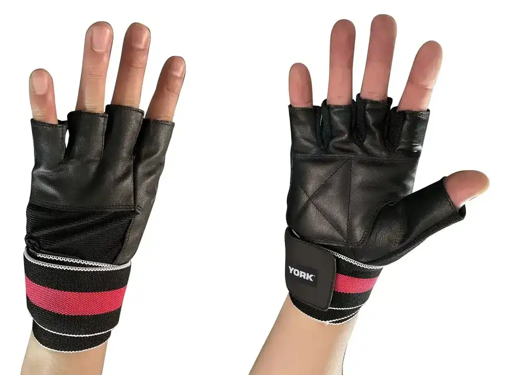 York Fitness Leather Gloves - Large
