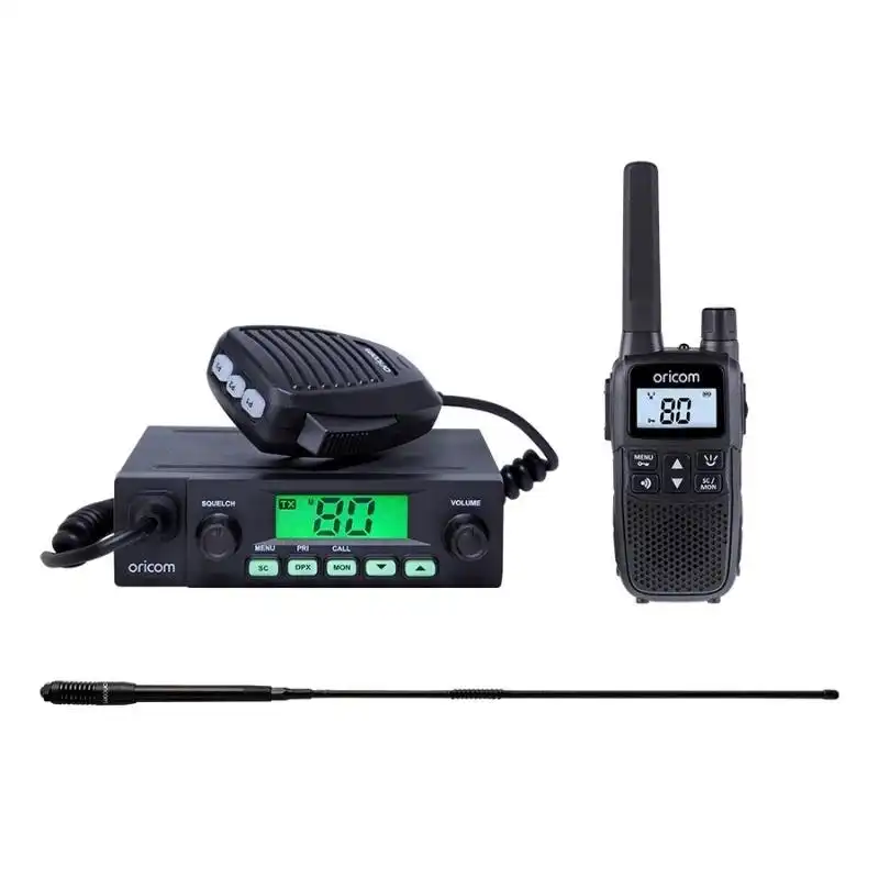 Oricom UHF025 Compact 5 Watt UHF CB Radio AND ANU215 6.5dBi UHF CB Antenna AND UHF2200 2 Watt Handheld UHF CB Single Radio (UHF025BHH)