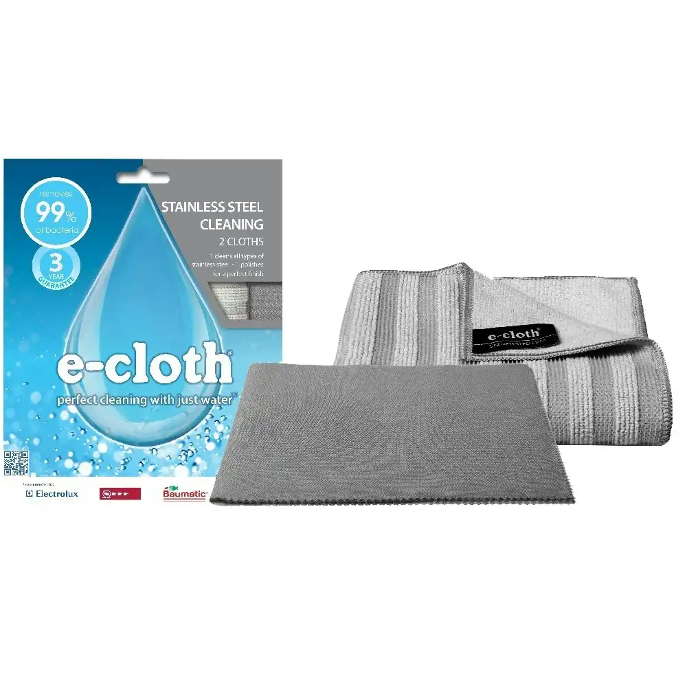 E Cloth Stainless Steel Cleaning Cloths   Pack Of 2
