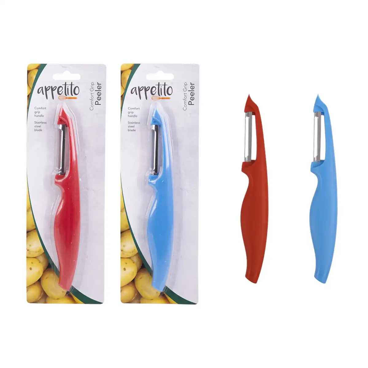 Appetito Comfort Grip Peeler   Assorted Colours