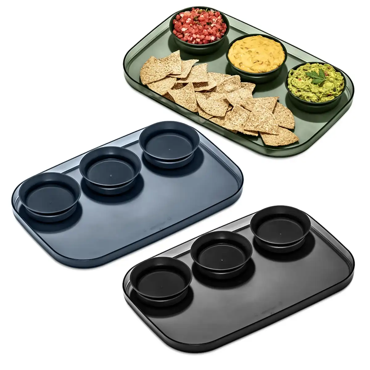 Madesmart Large Serving Tray With 3 Bowls 39 X 25cm