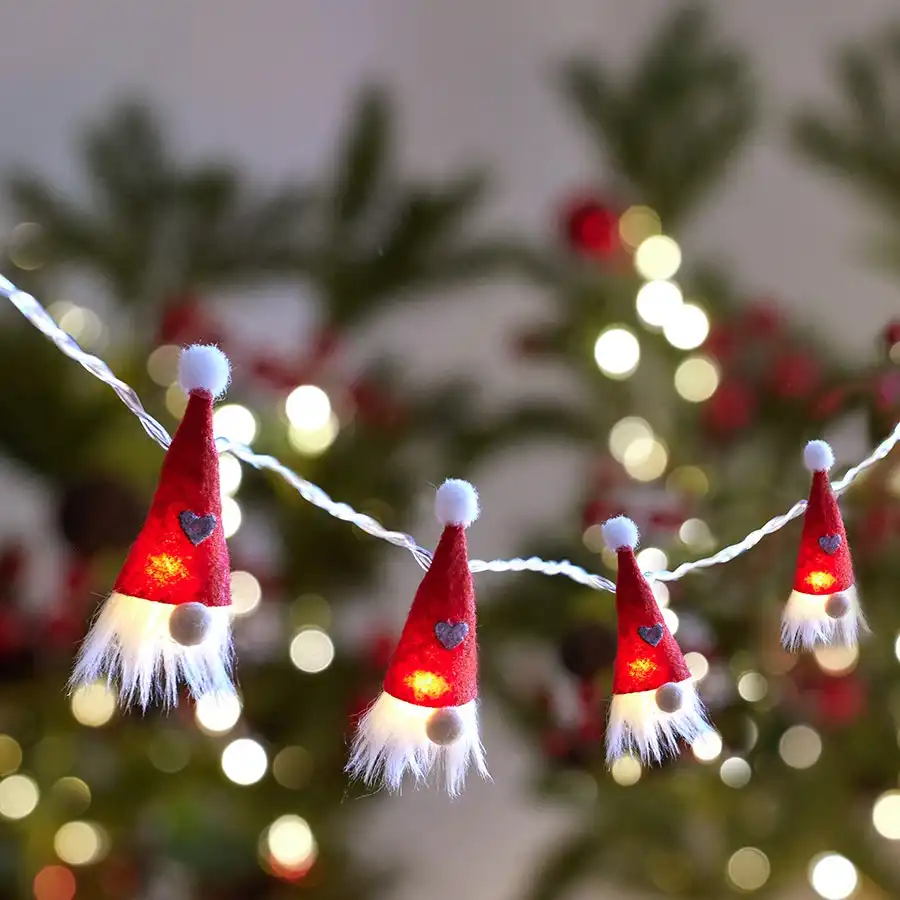 Li'l Christmas Santas w' LEDs