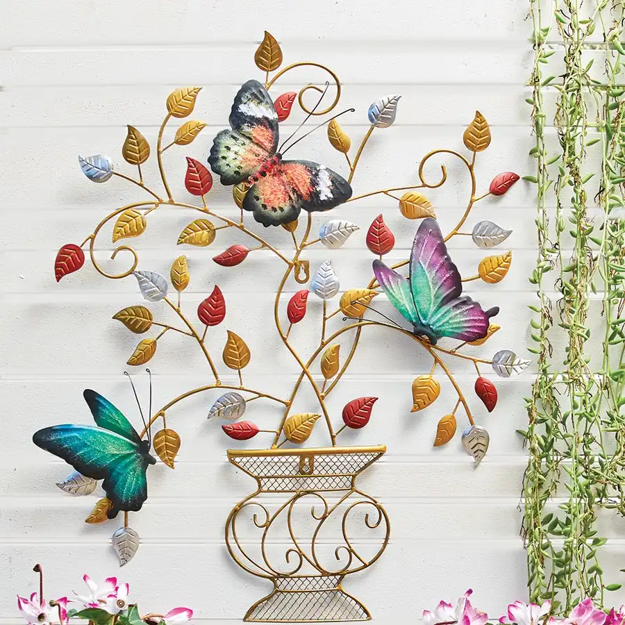 Wall Art Butterfly Basket