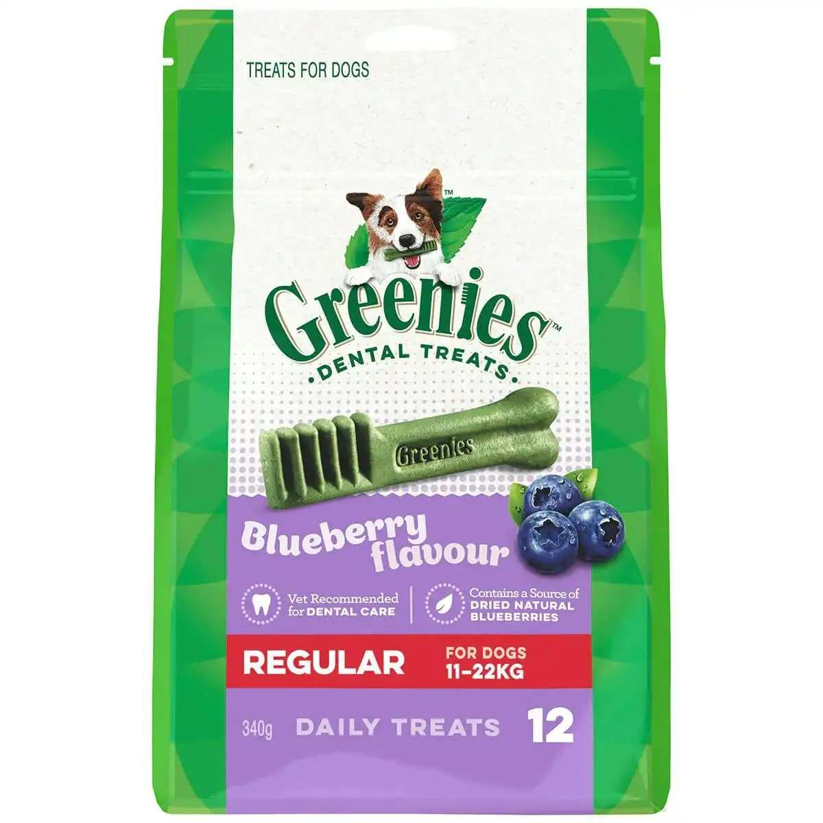 GREENIES Canine Dental Dog Treats Blueberry Regular