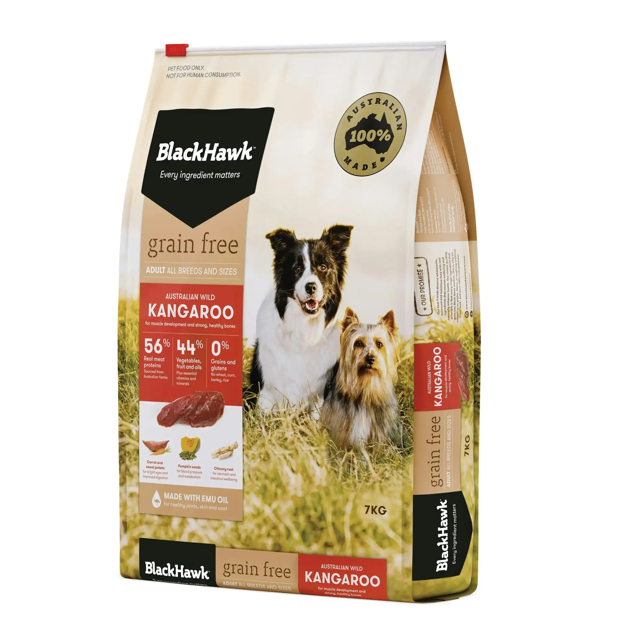 Black Hawk Grain Free Adult Kangaroo Dry Dog Food - 7kg