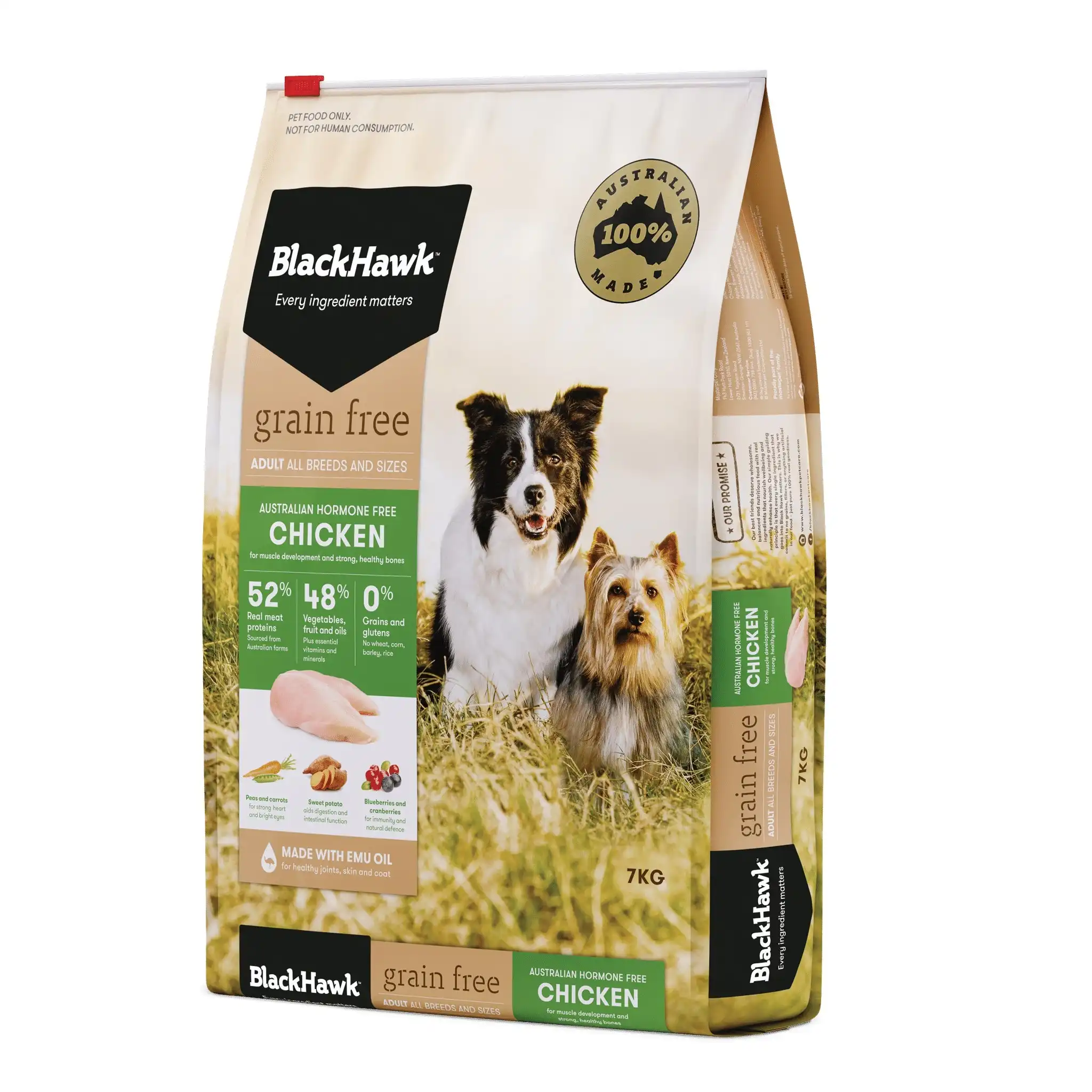 Black Hawk Grain Free Adult Chicken Dry Dog Food - 7kg