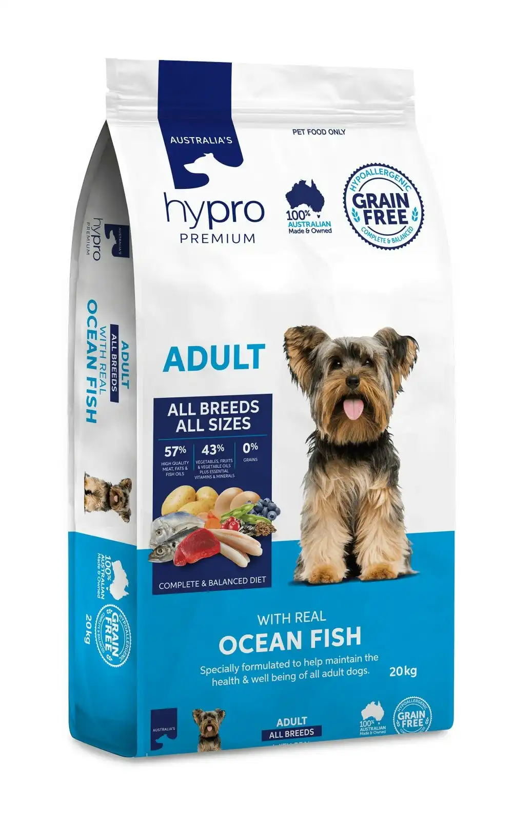Hypro Premium Grain Free Ocean Fish Dry Dog Food 20kg
