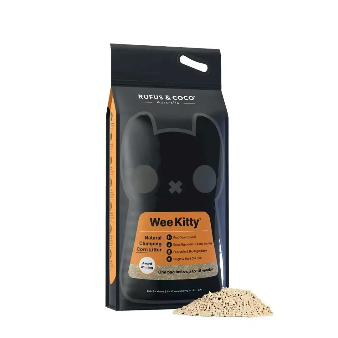 Rufus & Coco Wee Kitty Clumping Corn Cat Litter 9kg