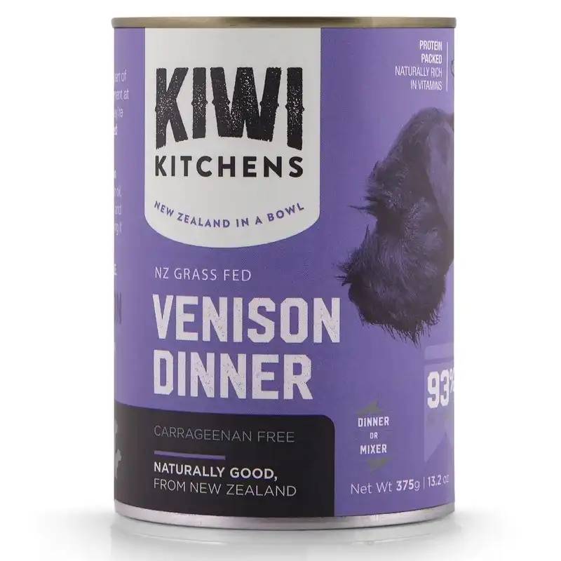 Kiwi Kitchens Canned Dog Food Venison Dinner 12x375g