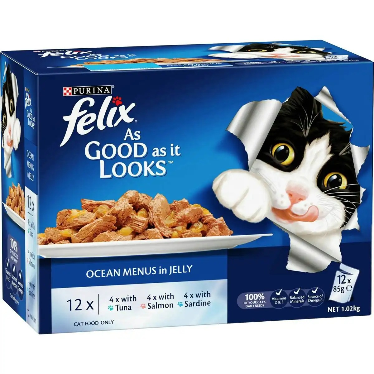 Felix As Good As It Looks Ocean Menus In Jelly Wet Cat Food 12x85g