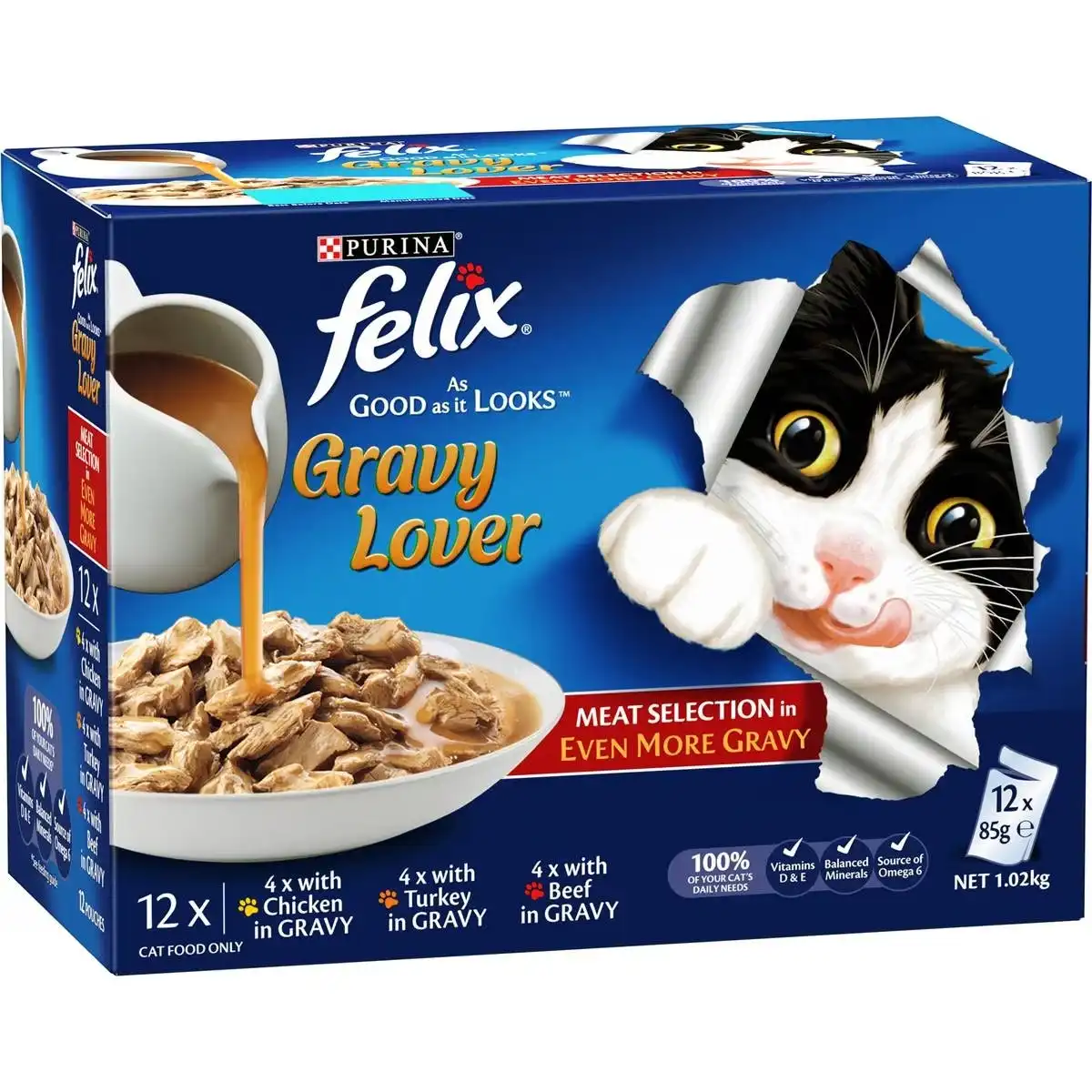 Felix Gravy Lover Meat Selection Cat Food 12x85g