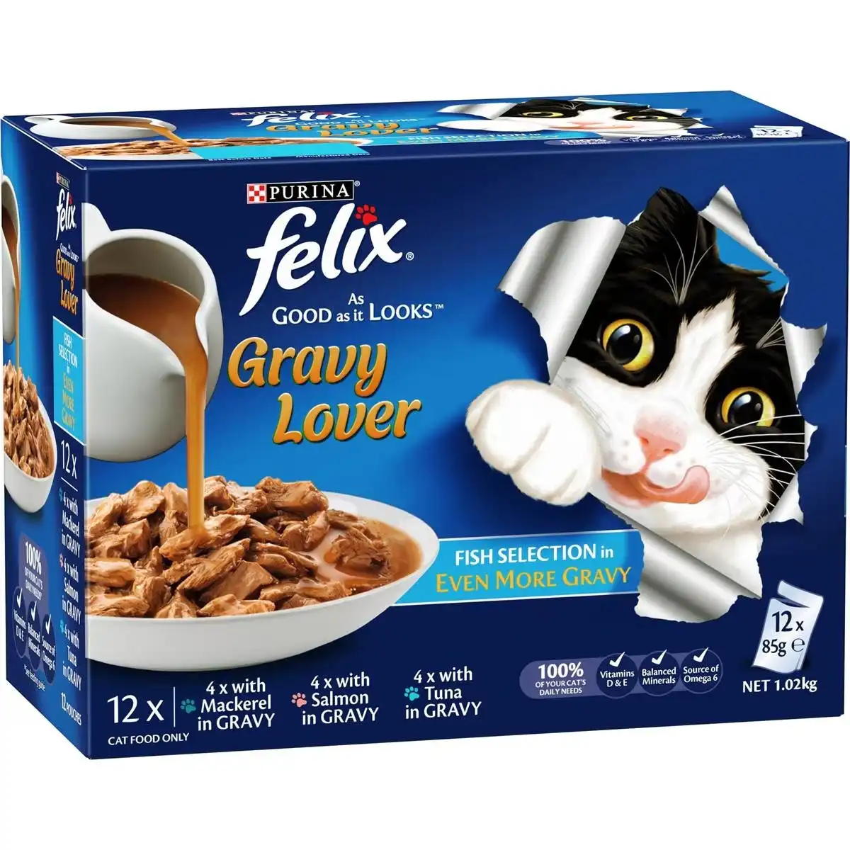 Felix Gravy Lover Fish Selection Cat Food 12x85g