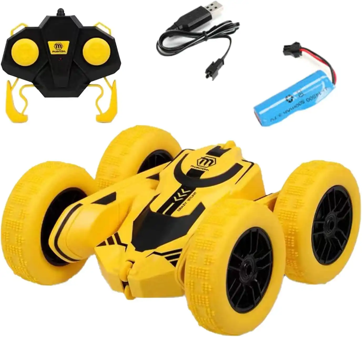 RC Stunt Car, EssentialPRO 4WD Remote Control Car, Double Sided Rotating, Tumbling