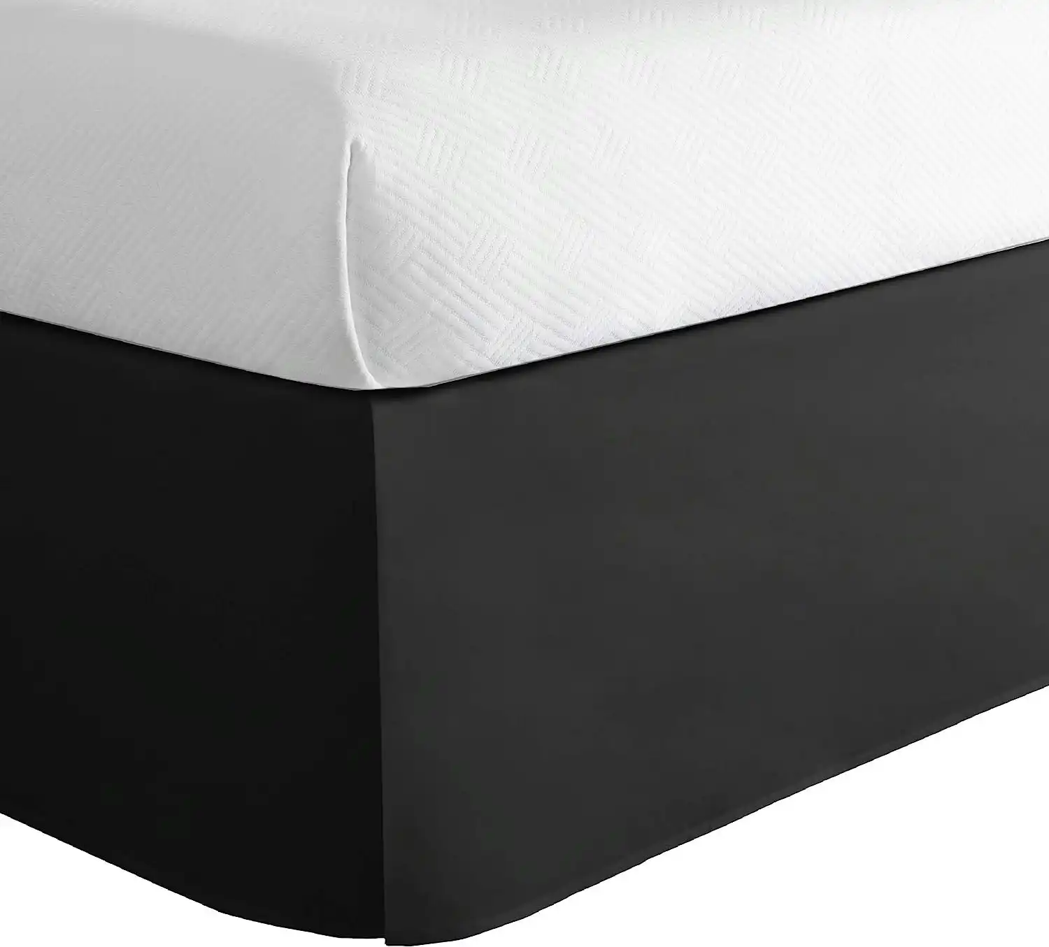 Bedding Tailored Bed Skirt, 36 cm Drop Pleated Styling King Black