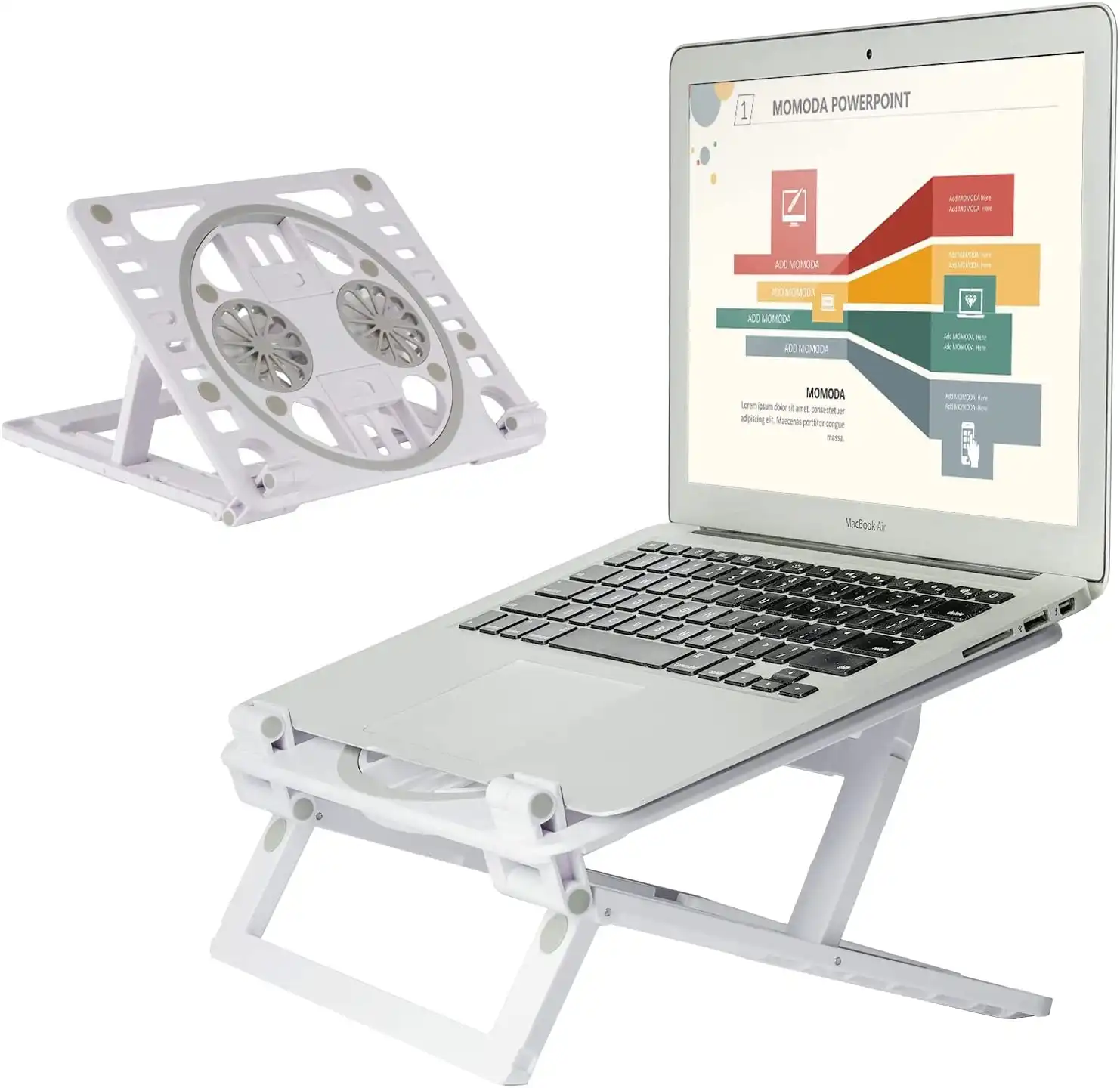 Laptop Cooling Pad Stand with Fan Adjustable Holder for Tablets, Cell Phones, Laptops 7-17"