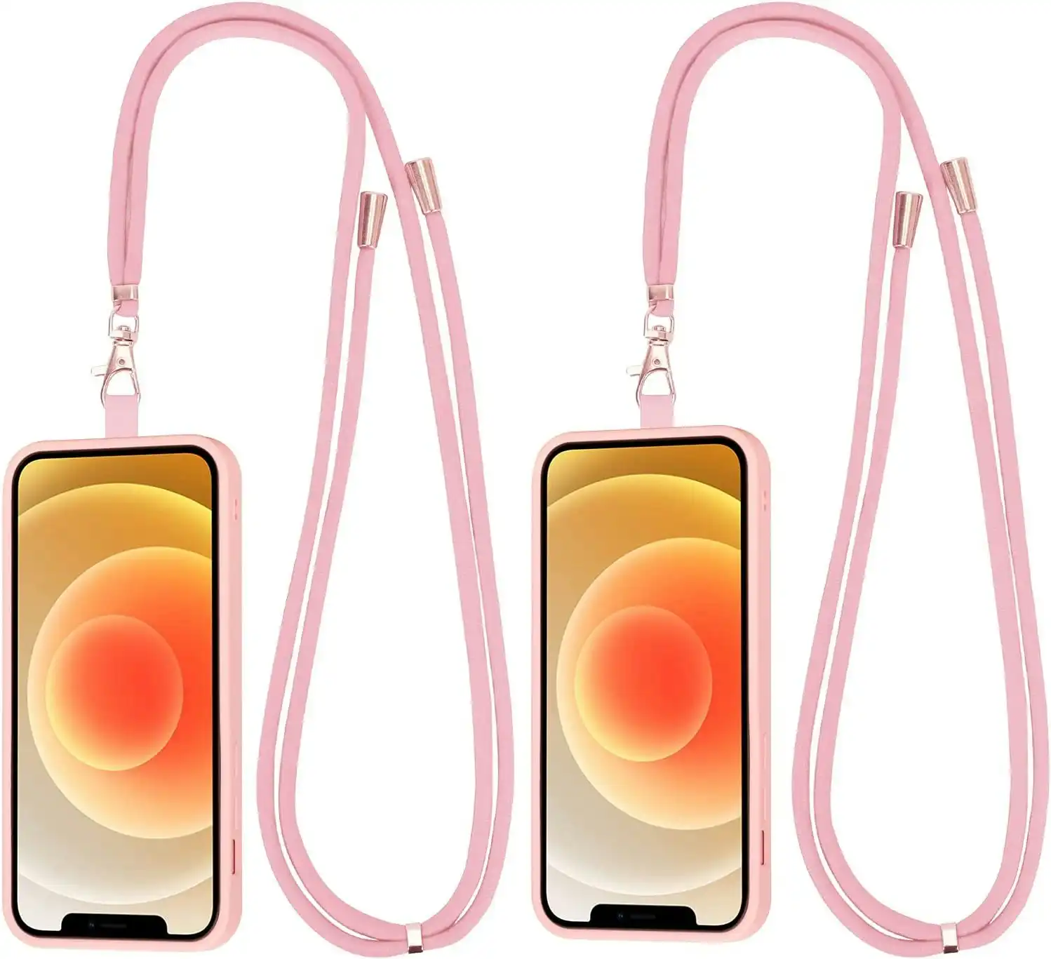 2 Pack Phone Lanyard Universal Crossbody Cell Phone Straps Pink
