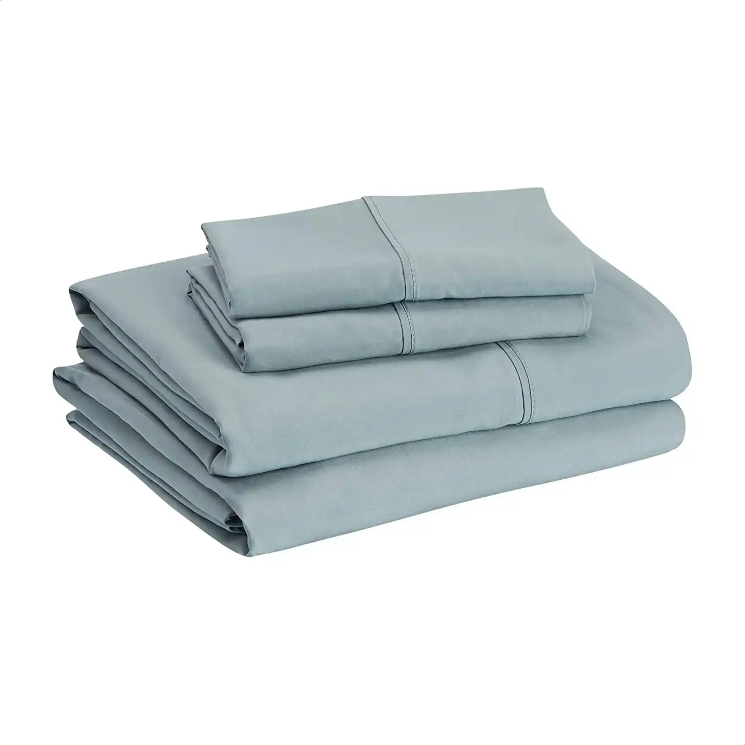 Queen Size Microfiber Bed Sheet Set, 36 cm Deep Pockets Lightweight Super Soft Easy Care Spa Blue