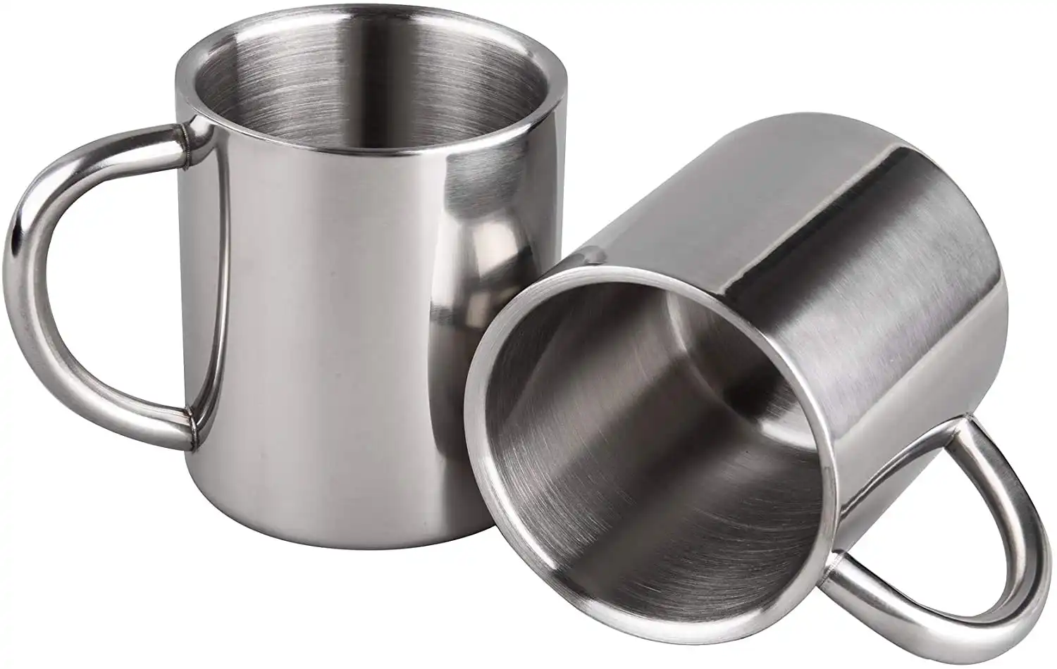 2 Pack Coffee Mugs Double Wall Stainless Steel Heat Insulation (220ml)