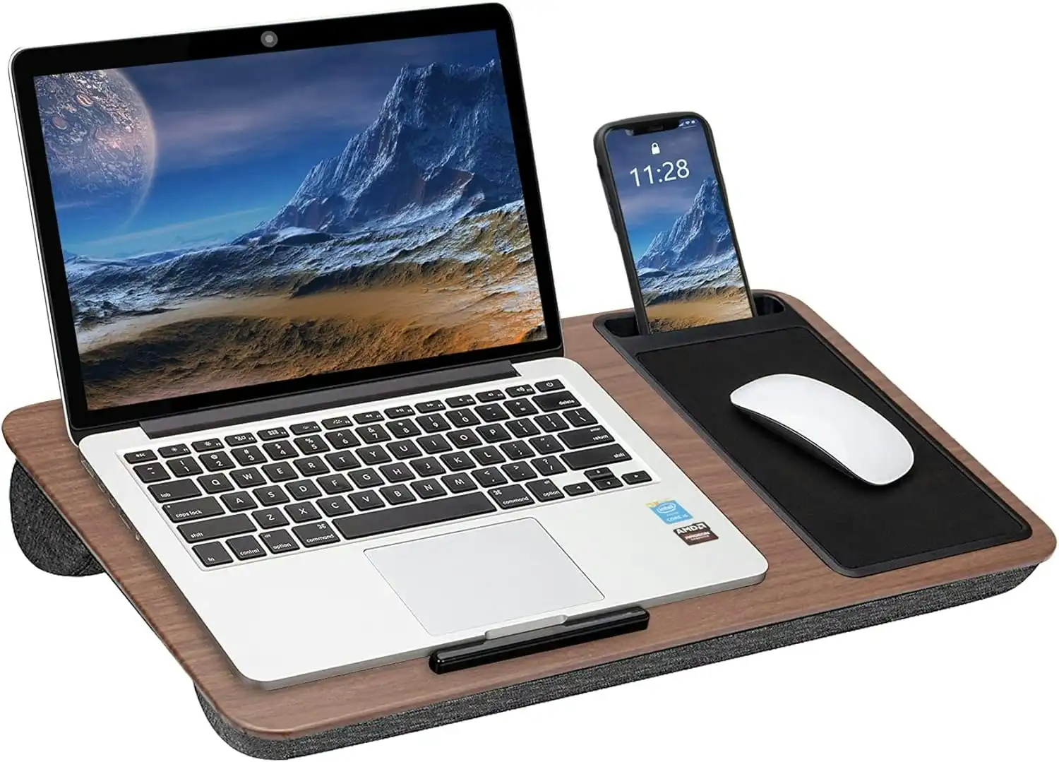 Laptop Lap Desk 15.6" Notebook Home Office Wood Grain Color