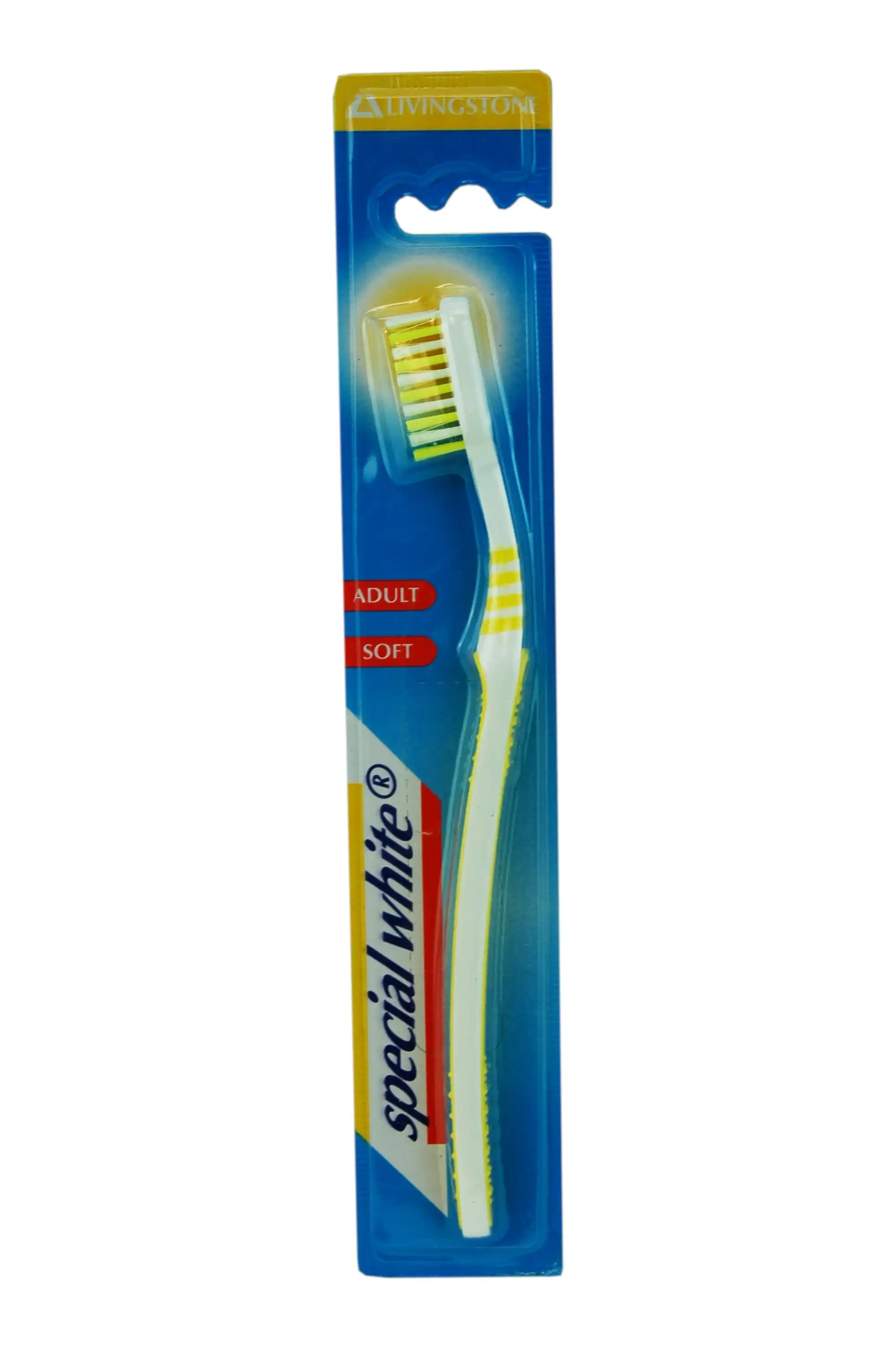 Livingstone Special White Toothbrush Adult Soft Bristles Yellow