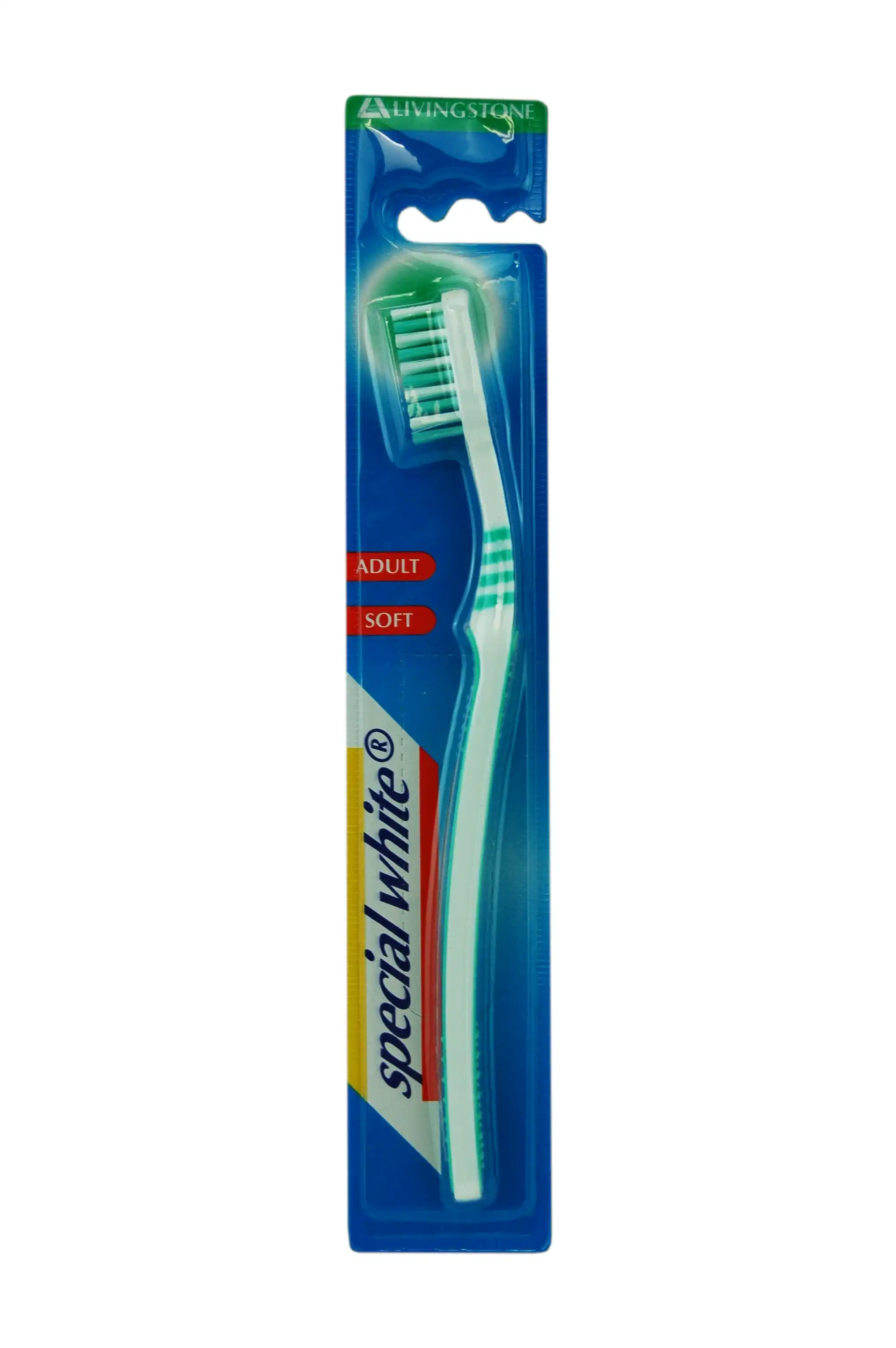 Livingstone Special White Toothbrush Adult Soft Bristles Green